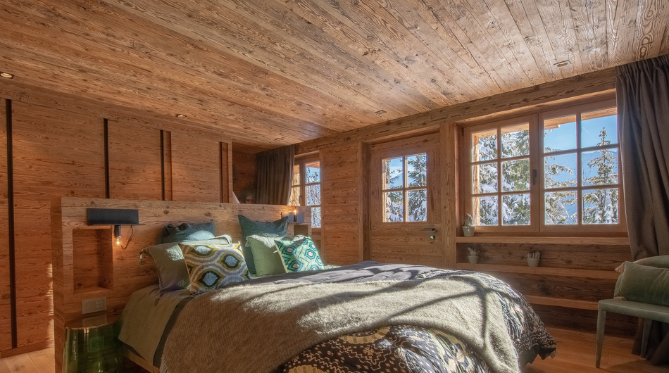Chambre à coucher dans un chalet à Verbier