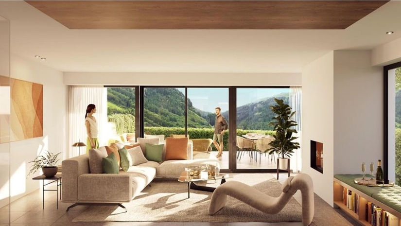 Example de finition du séjour Villa du Milieu à Vollèges